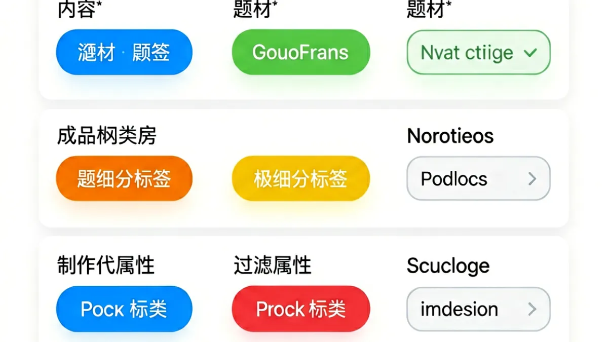 色情网站内容分类页面结构示意图展示三层标签体系与搜索过滤器的使用方式
